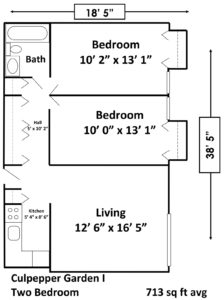 Culpepper Garden 1 Floor Plan 2 Bedrooms